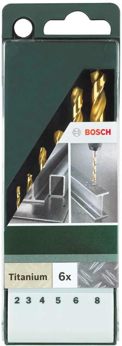 Bosch 6-delige Metaalboorset HSS-TiN DIN 338 2-8mm