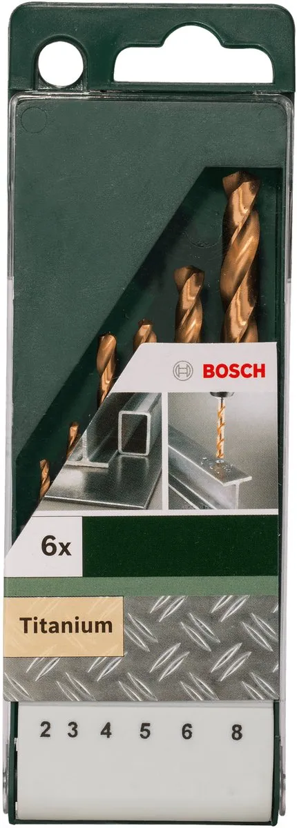 Bosch 6-delige Metaalboorset HSS-TiN DIN 338 2-8mm
