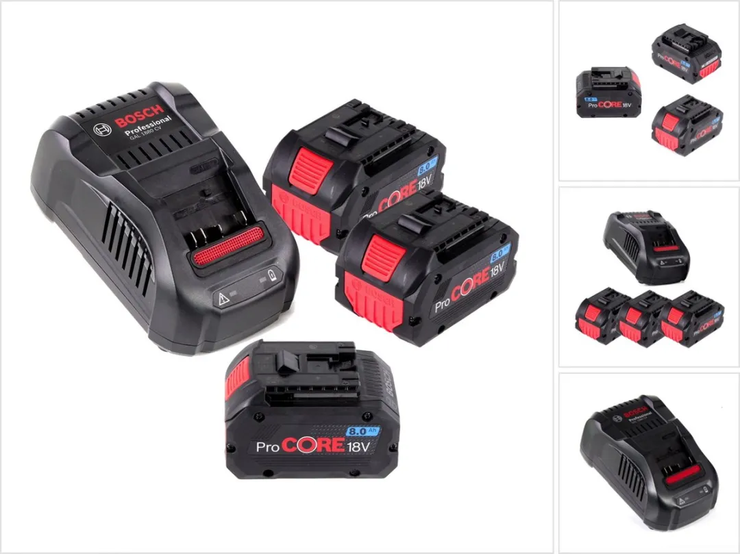 Bosch Professional ProCORE 18V Startset 3x 8.0Ah Accu + Lader 1600A016GK