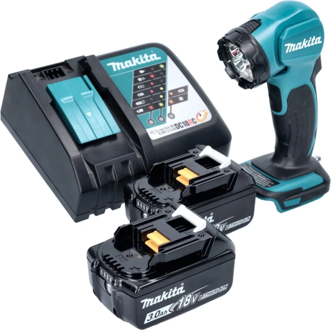 Makita DEADML 815 RF LED Handlamp - 160 lm - 2x 3,0 Ah Accu + Oplader - afbeelding 2 van 5
