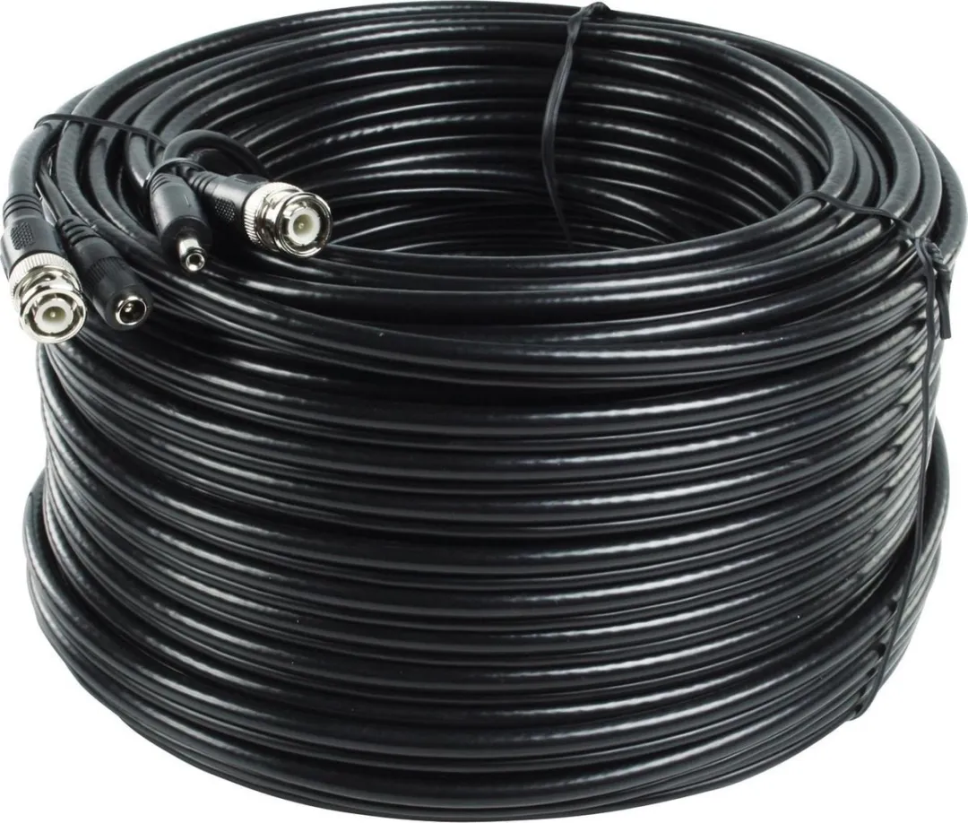 Konig CCTV Kabel - 50m BNC + Voedingskabel - Zwart