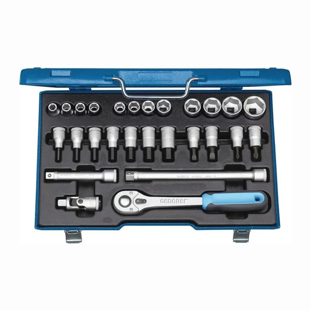 Gedore 6140090 Dopsleutelset 1/2" 27-delig - Blauw/Zilver - afbeelding 4 van 4