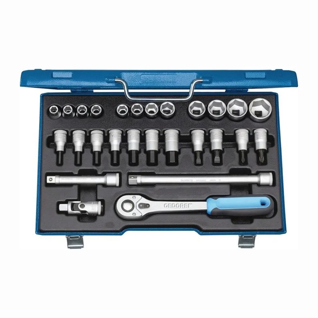 Gedore 6140090 Dopsleutelset 1/2" 27-delig - Blauw/Zilver