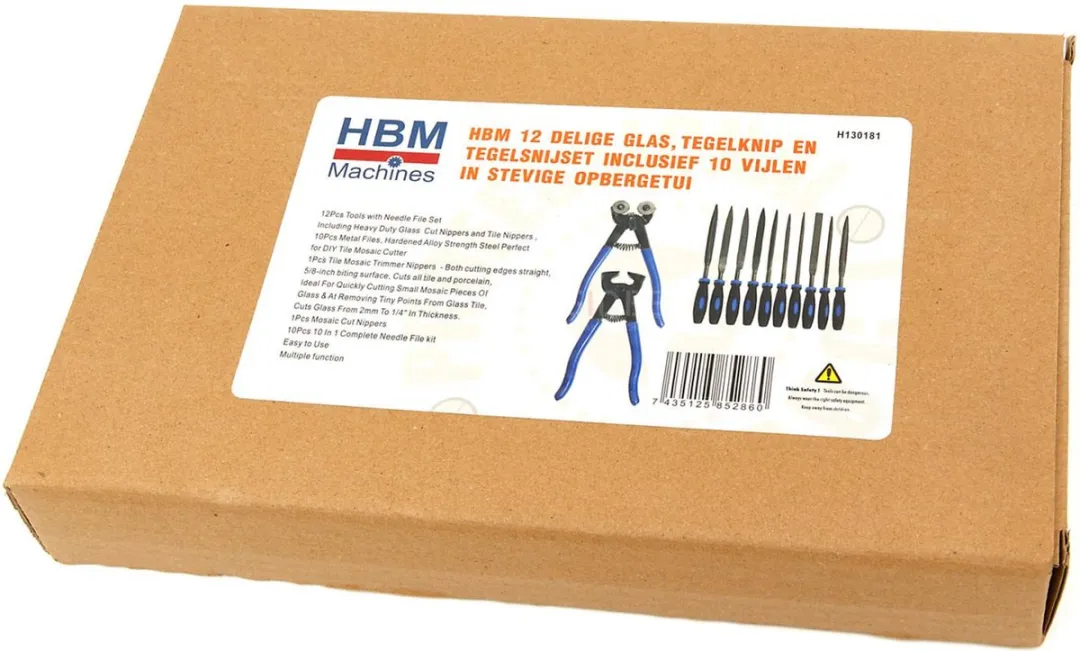 HBM Glas & Tegelgereedschap Set 12-delig
