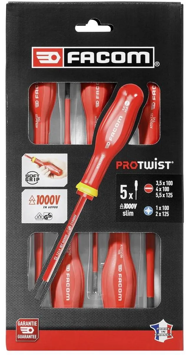 FACOM ATD.J5TVEPB Schroevendraaierset 1000V - 5-delig - Rood