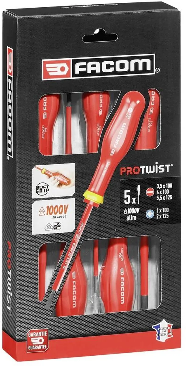 FACOM ATD.J5TVEPB Schroevendraaierset 1000V - 5-delig - Rood