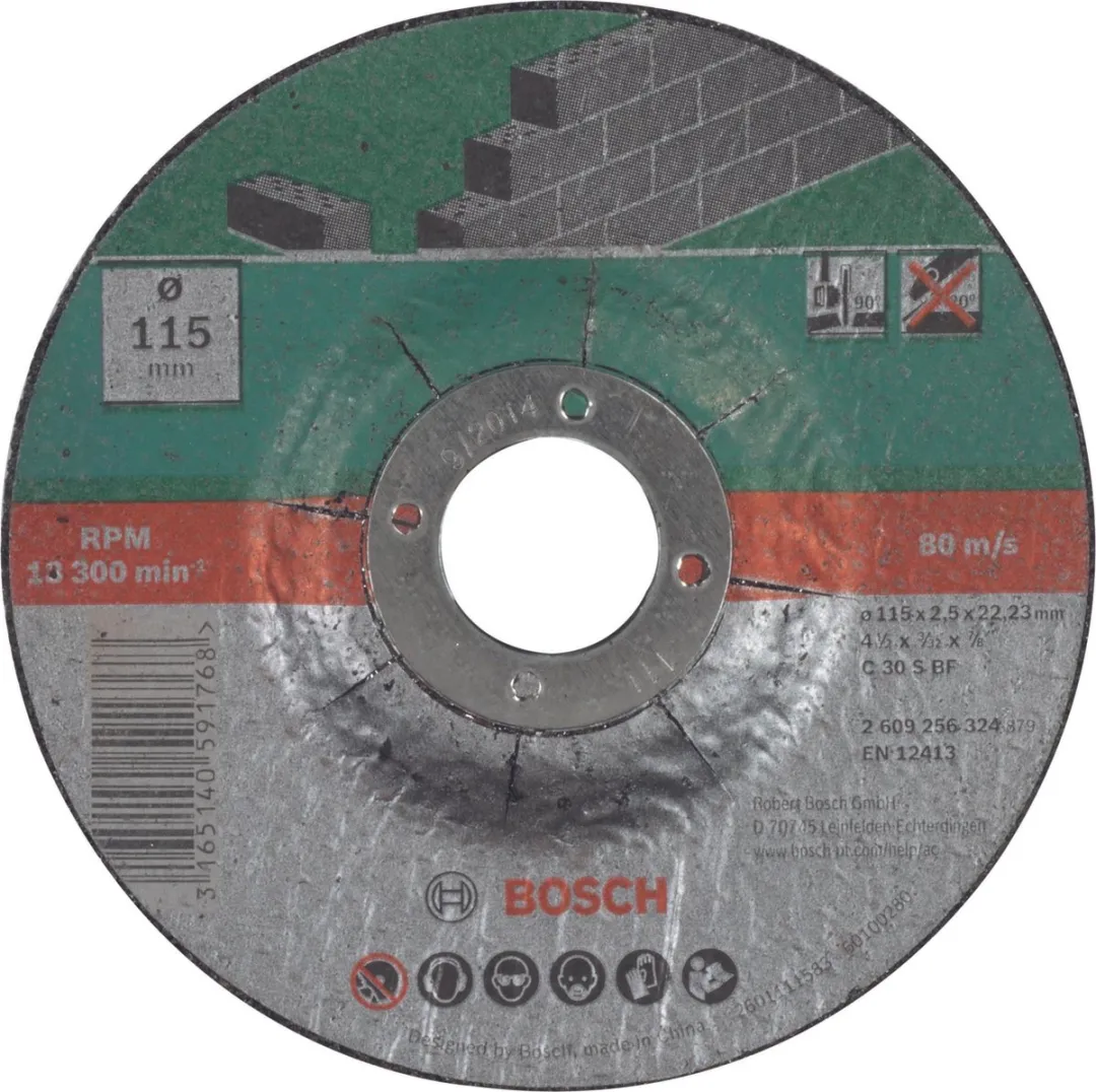 Bosch Doorslijpschijf Steen 115x2,5mm Gebogen
