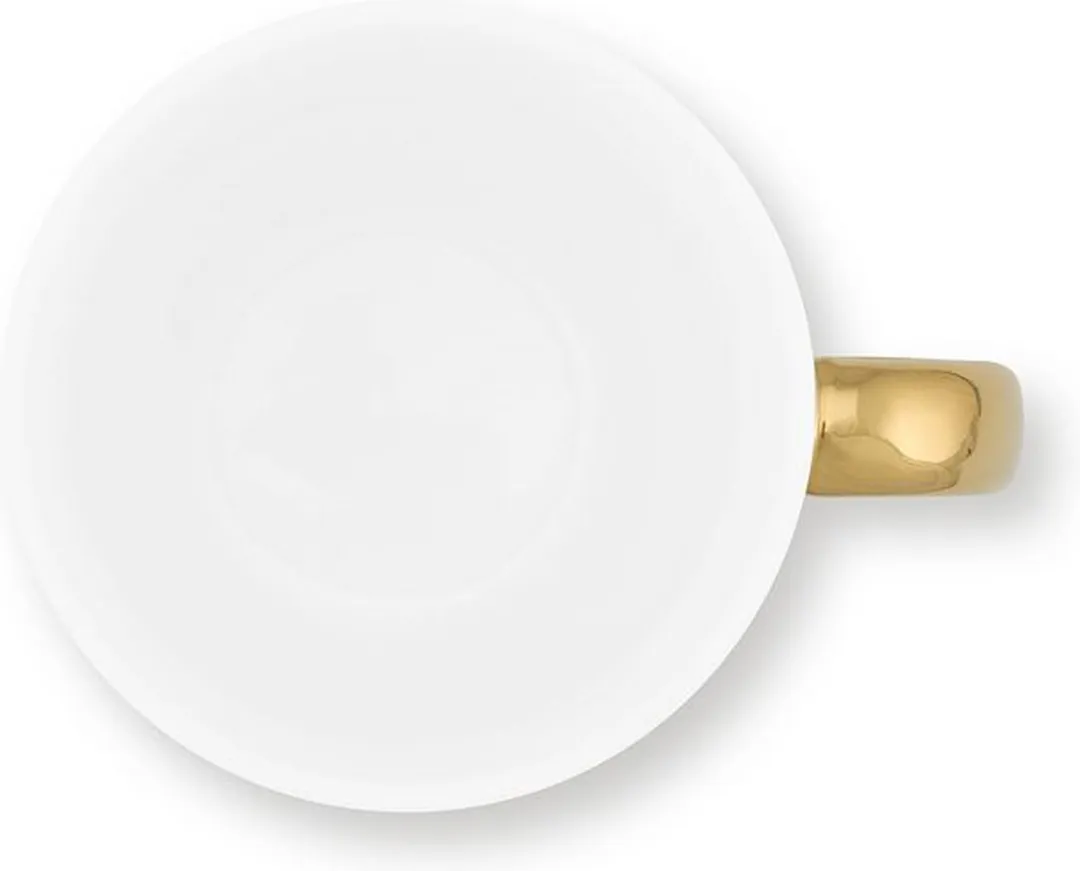 vtwonen Mokken met Oor Set 6 Stuks - 250ml - Wit/Goud