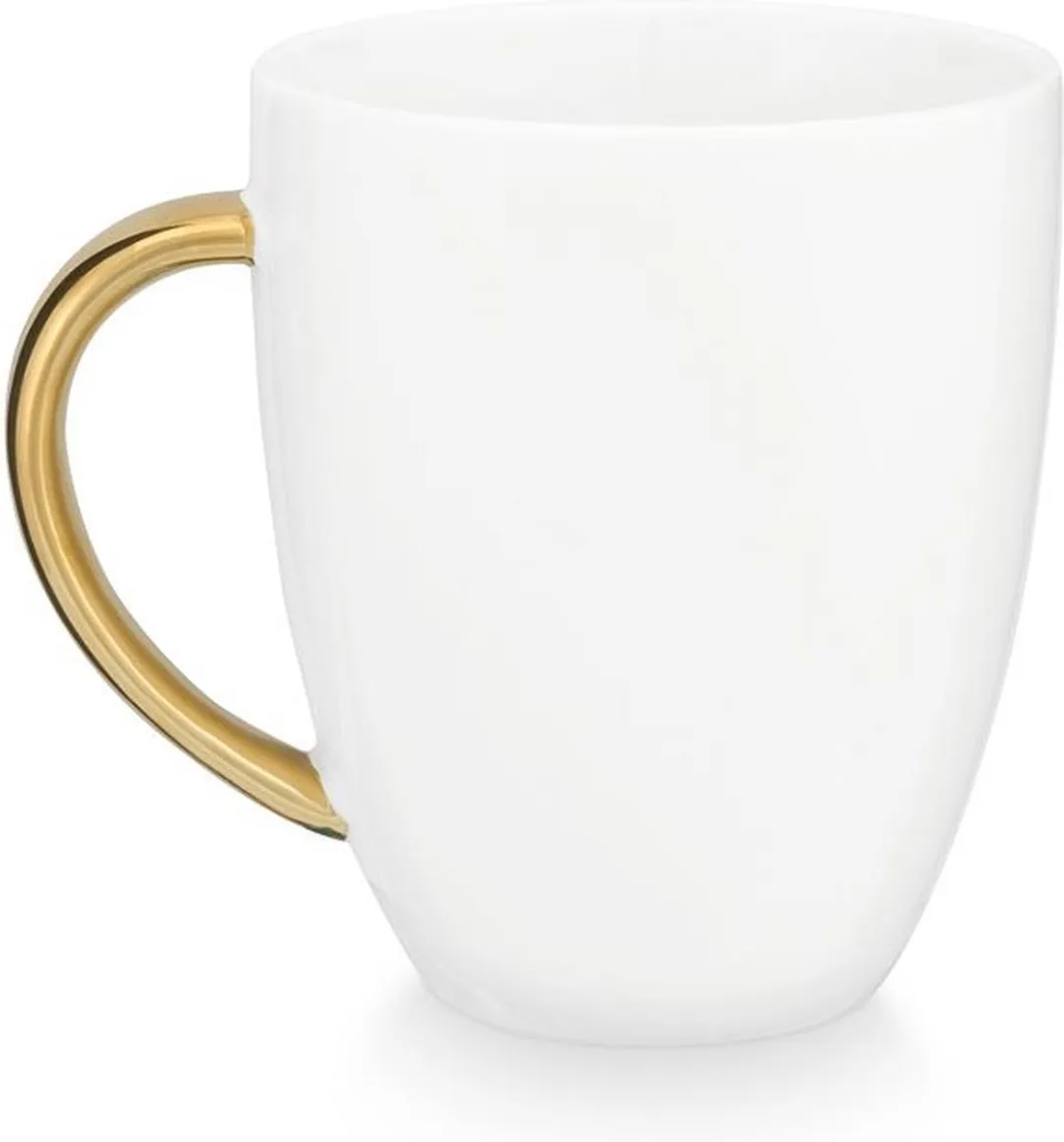 vtwonen Mokken met Oor Set 6 Stuks - 250ml - Wit/Goud
