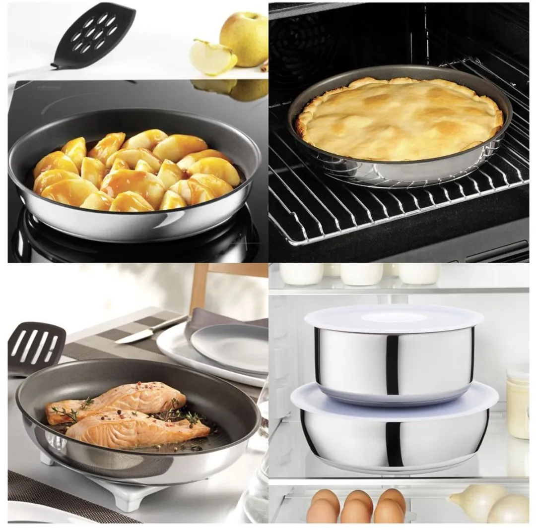 Tefal Ingenio Preference L898S444 Pannenset 3-delig - Roestvrijstaal/Zwart