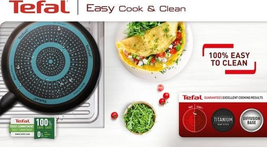 Tefal Cook & Clean Sauteerpan 26cm - Zwart