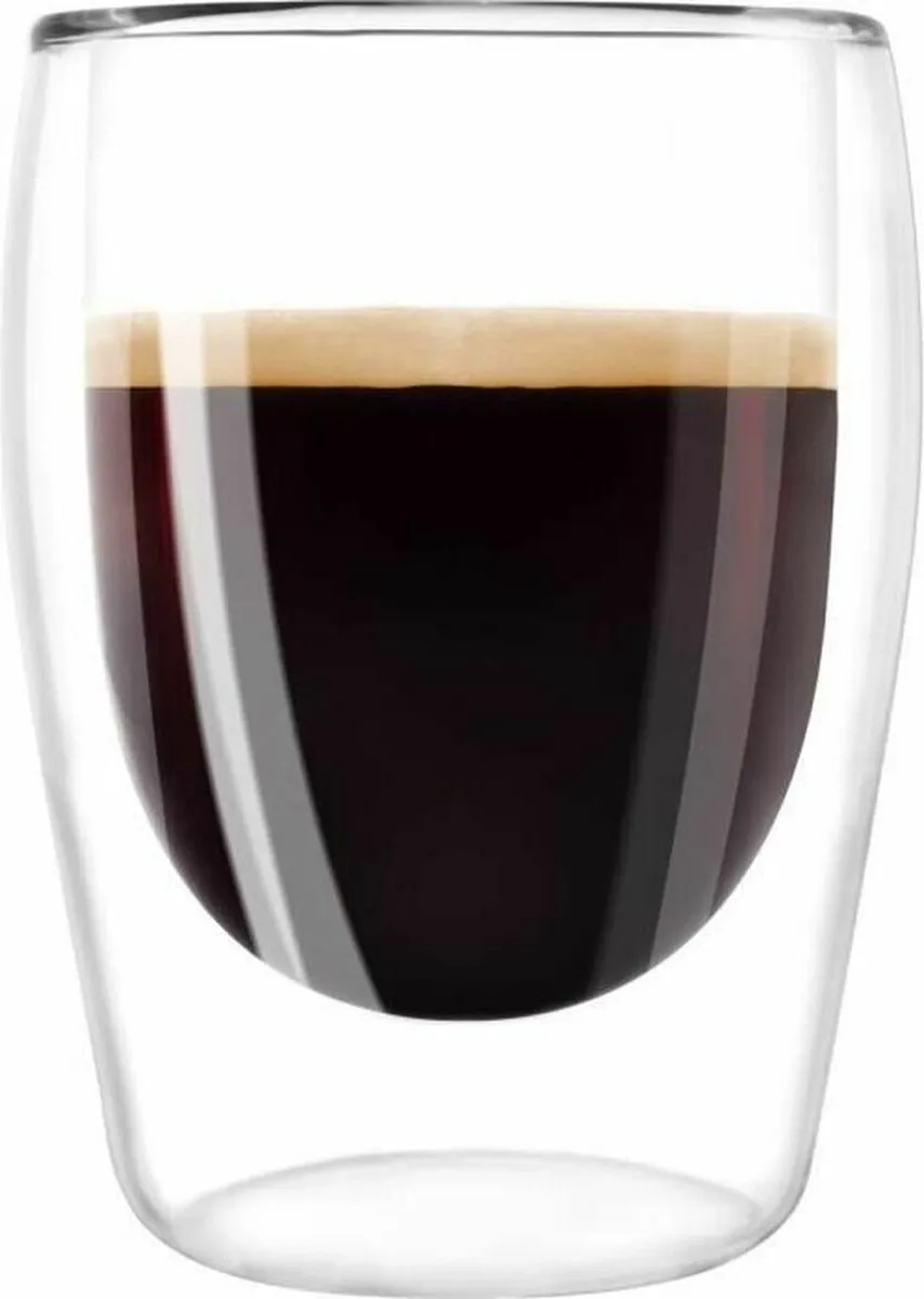 Melitta Dubbelwandig Espresso Glas 80ml - 2 Stuks - Aluminium