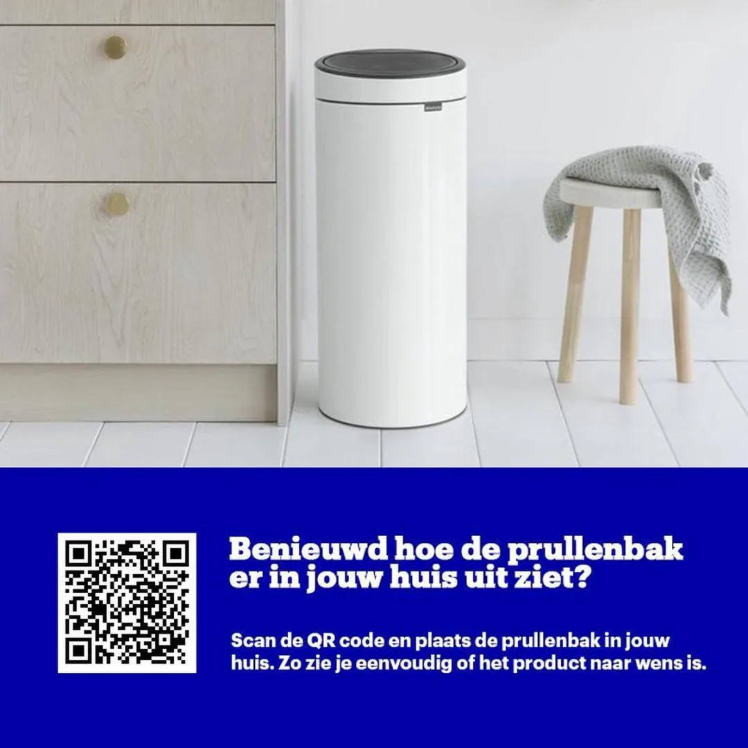 Brabantia Touch Bin Prullenbak 30L - Wit