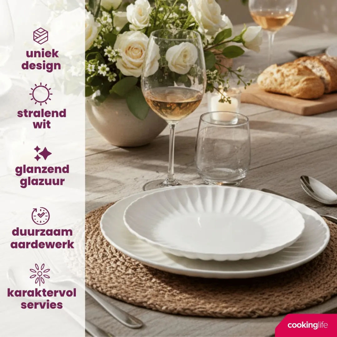 Cookinglife Dinerborden Cardida Off White - 6 Stuks