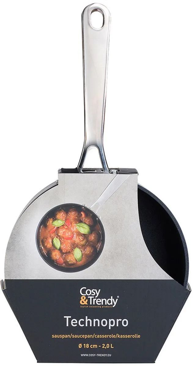 Cosy&Trendy Technopro Steelpan 18cm - 2L - Grijs