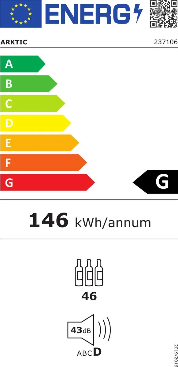 Hendi Wijnklimaatkast 2 Zones 46 Flessen - 137L - 4 Plateaus - Zwart