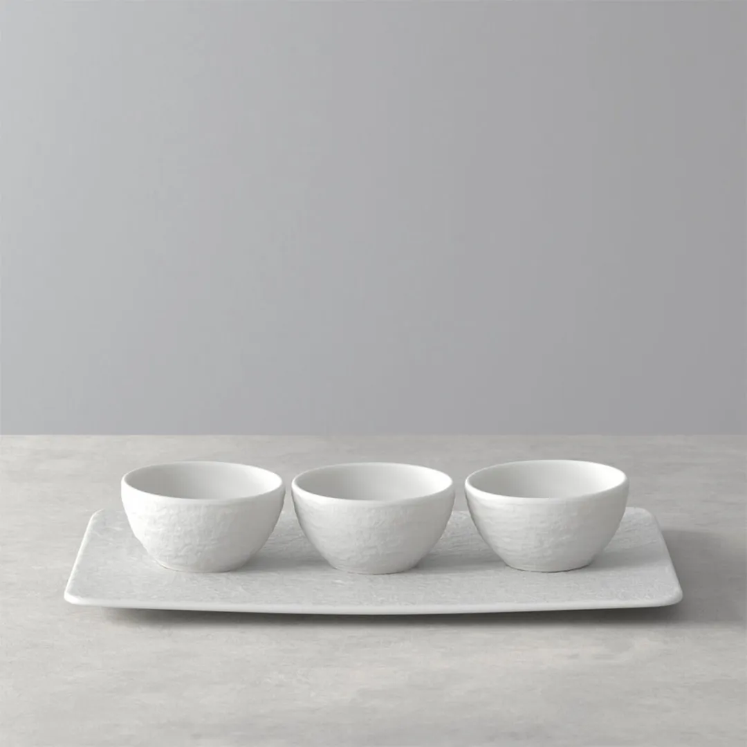 Villeroy & Boch Manufacture Rock Dipschaaltjes - Wit - 4-delig