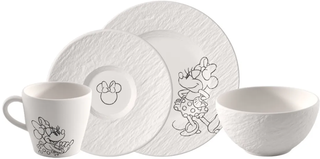 Villeroy & Boch Manufacture Rock blanc Mickey Mouse Frühstücks-Set
