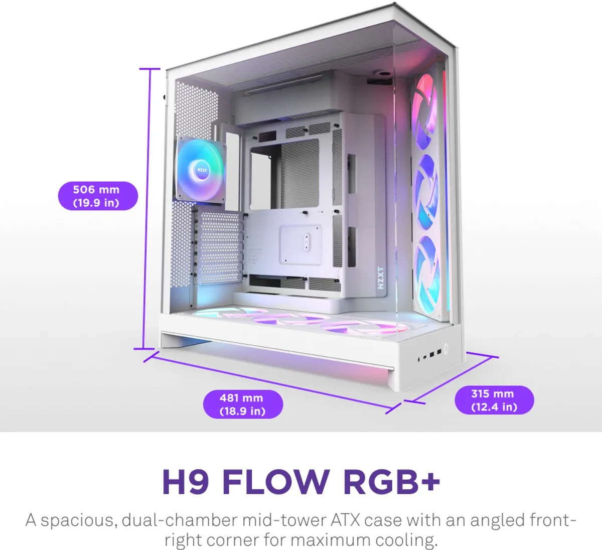 NZXT H9 Flow RGB 2025 - Wit