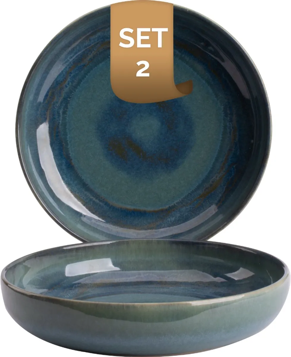 Palmer Bord Diep Miami 22cm Groen Stoneware
