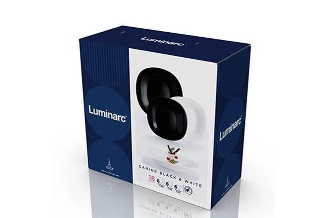Luminarc Carine Serviesset 18-delig - 6 Personen - Wit/Zwart