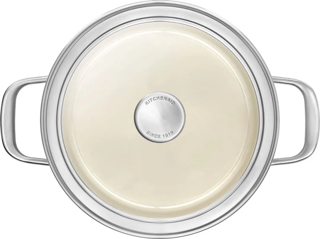 KitchenAid Steel Core Enamel Kookpan 24cm - 6L - Zwart