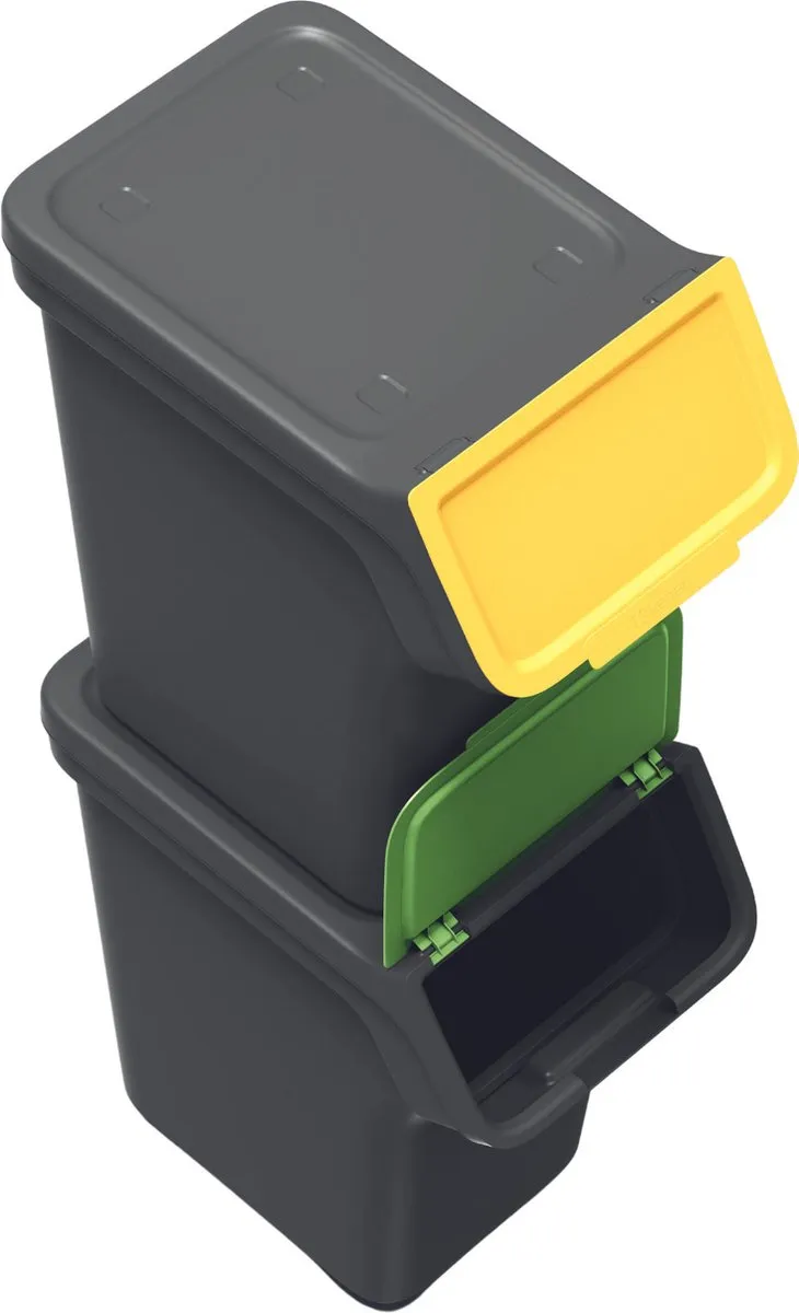 Prosperplast Keden Afvalbakset 3x20L - Zwart