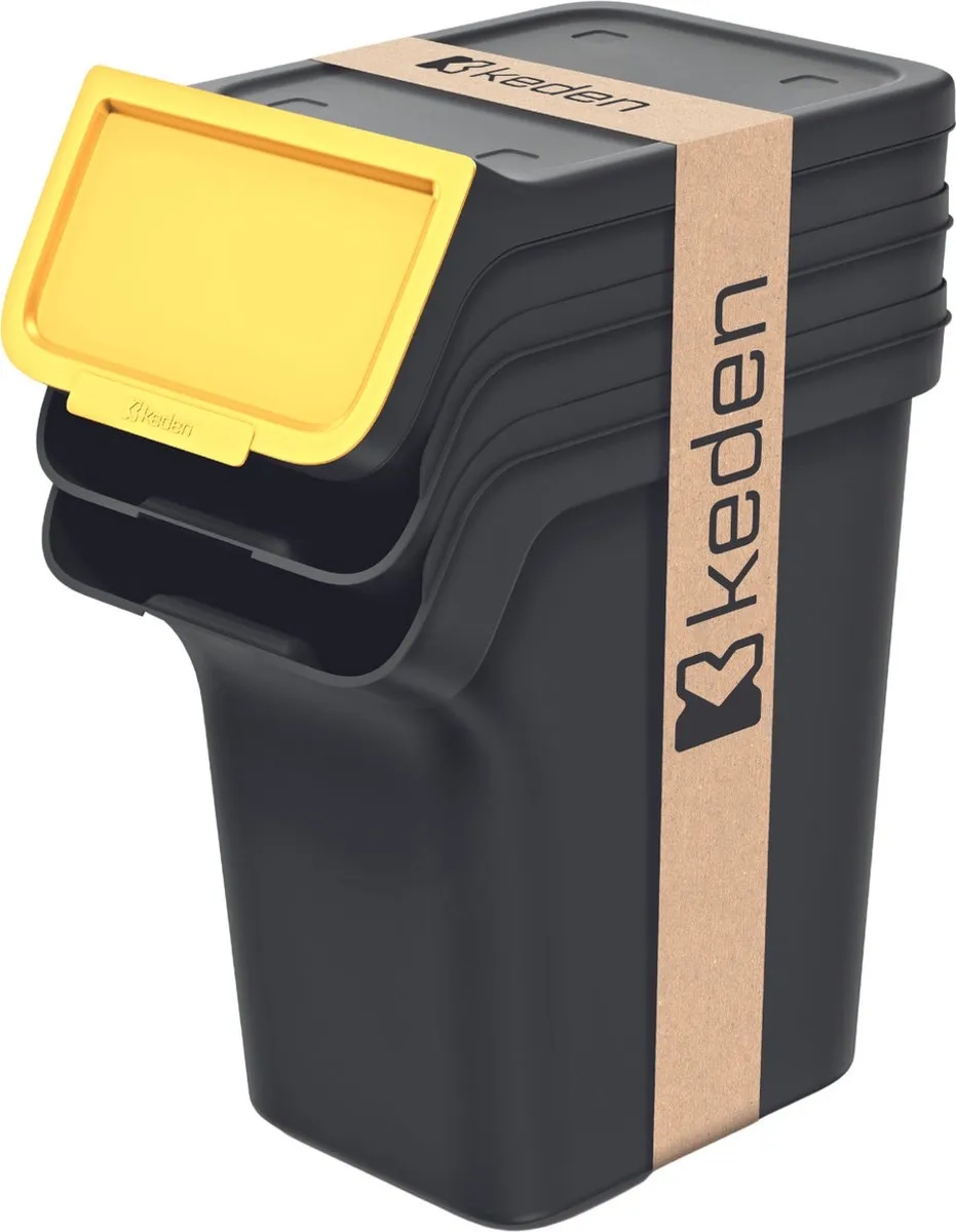 Prosperplast Keden Afvalbakset 3x20L - Zwart