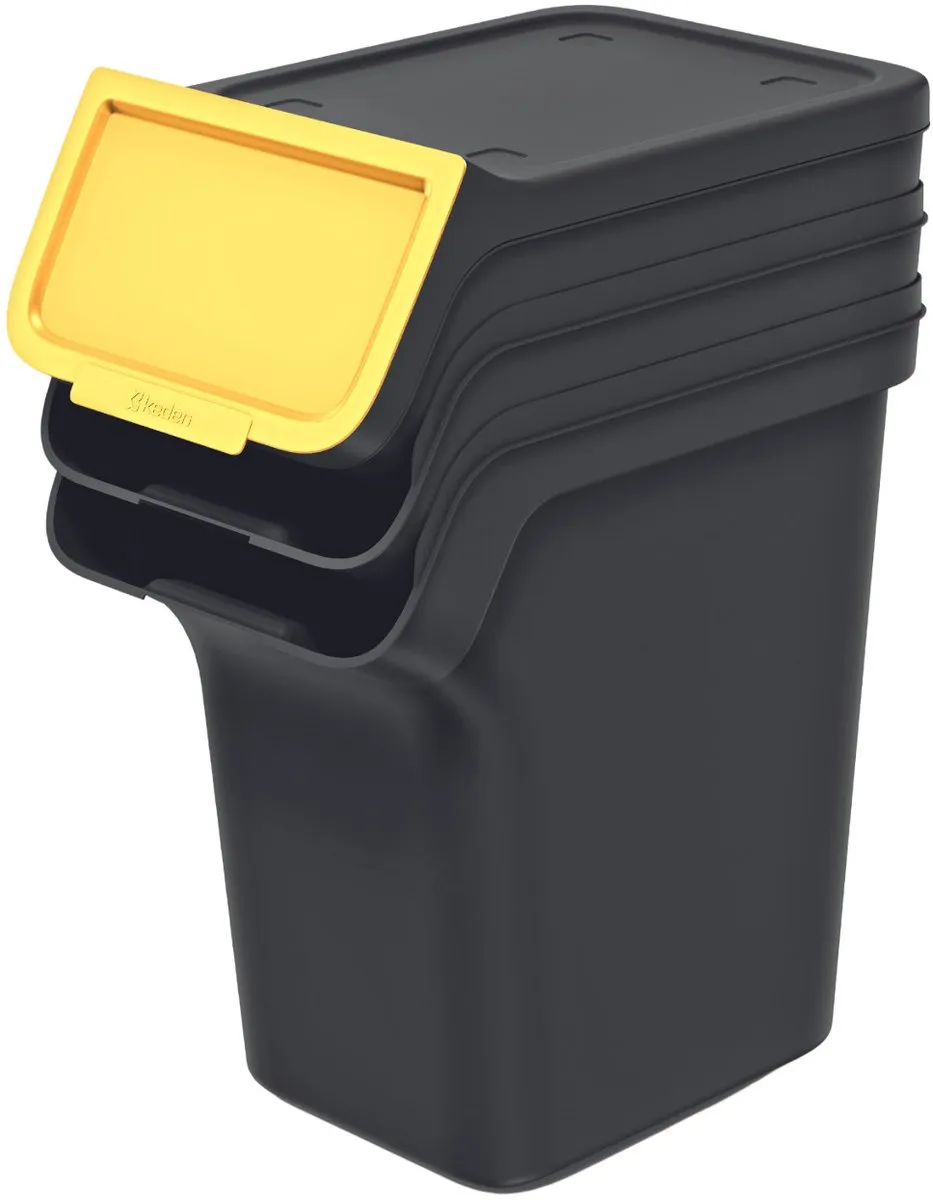 Prosperplast Keden Afvalbakset 3x20L - Zwart