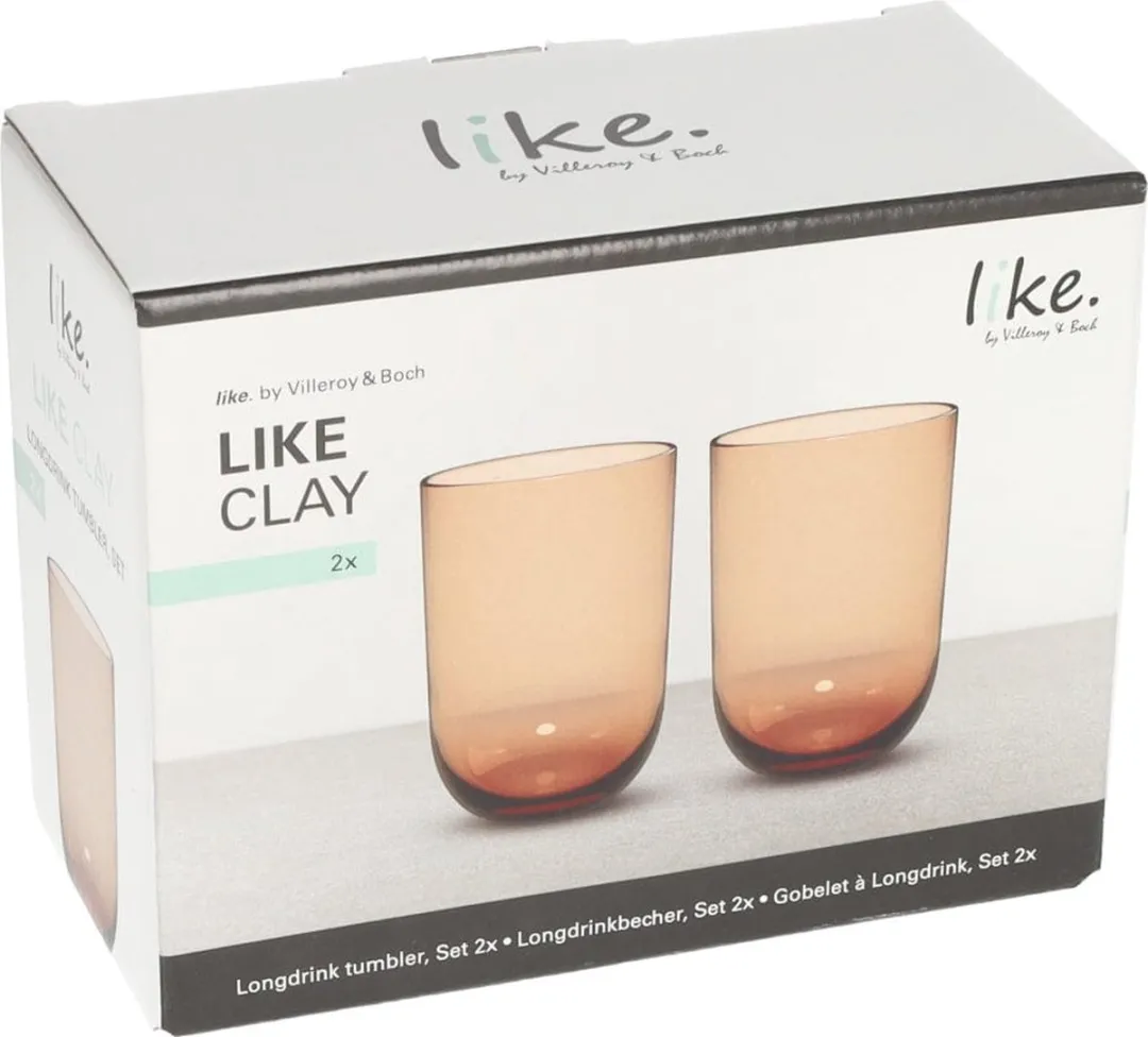 Villeroy & Boch Like Clay Longdrinkglazen 2 Stuks - Bruin