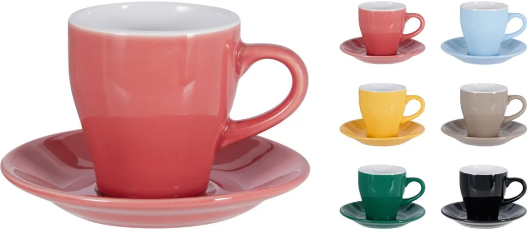 Excellent Houseware Koffiekopjes met Schotel