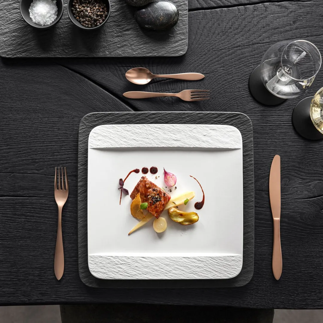 Villeroy & Boch Manufacture Rock Dinerbord 28x28cm - Wit - afbeelding 6 van 6