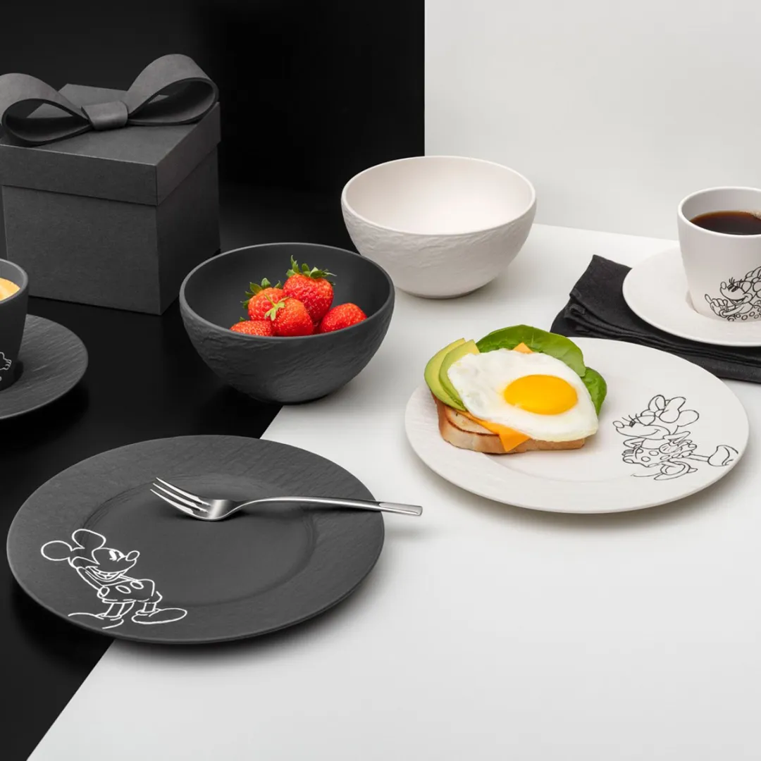 Villeroy & Boch Manufacture Rock Mickey Mouse Dessertteller Ø21.7cm - 2 Stuks