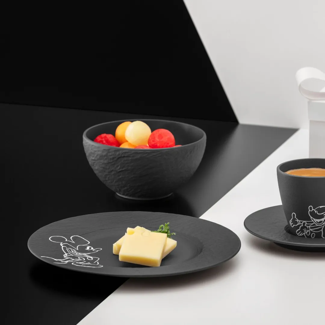 Villeroy & Boch Manufacture Rock Mickey Mouse Dessertteller Ø21.7cm - 2 Stuks