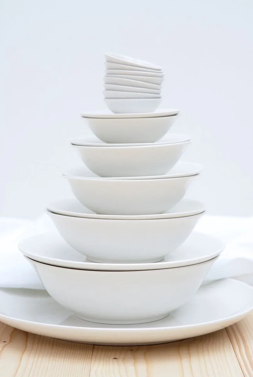 vtwonen Basic Saladeschalen 23cm - 6 Stuks - Wit Porselein