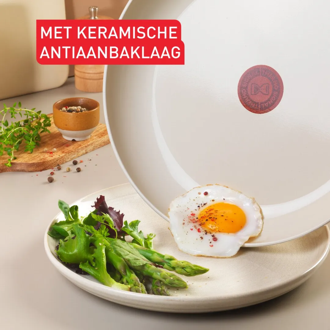 Tefal Cera Bright ON C445S504 Keramische Pannenset 7-delig - Beige