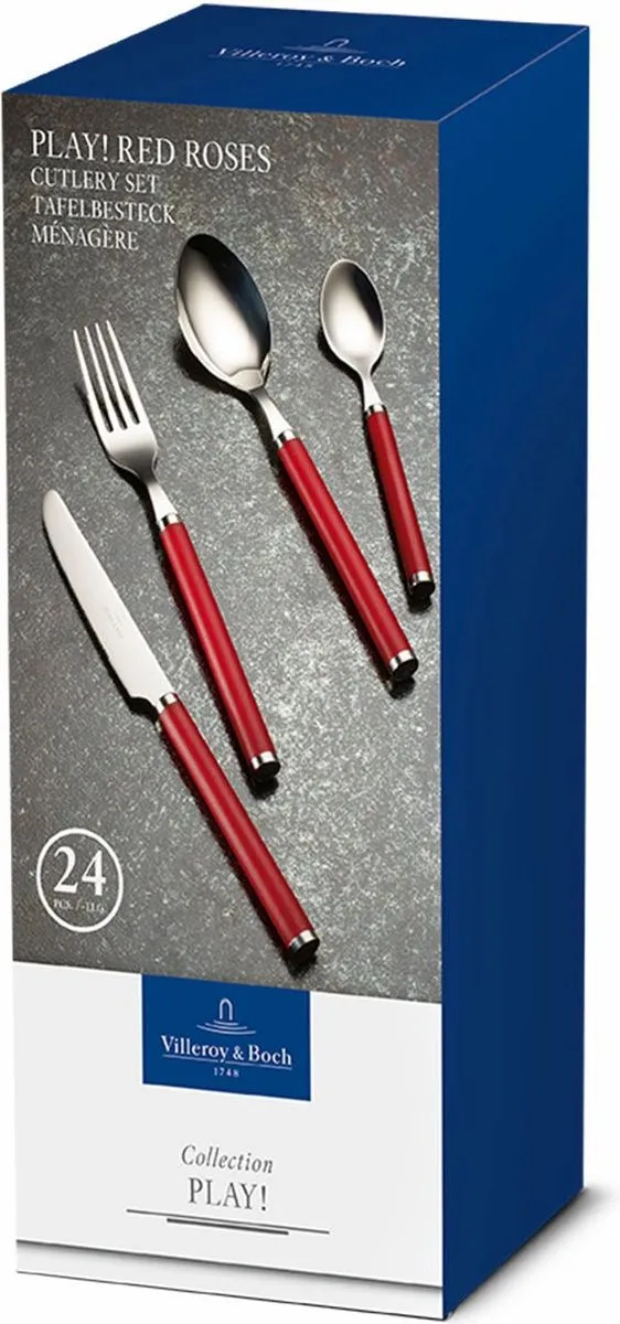 Villeroy & Boch Play! Bestekset Red Roses - 24-delig