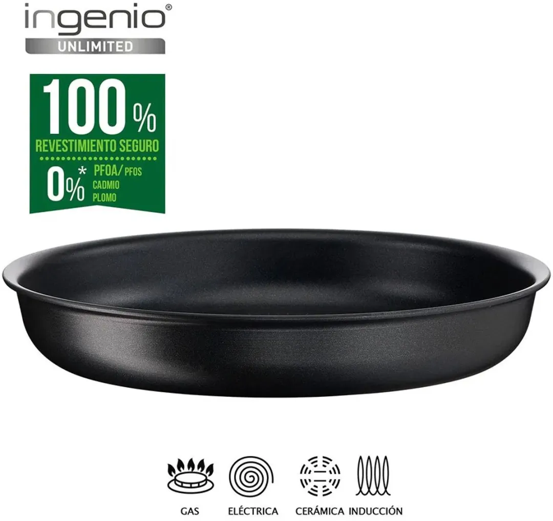Tefal Ingenio Unlimited Koekenpan 24cm - Zwart - afbeelding 2 van 5