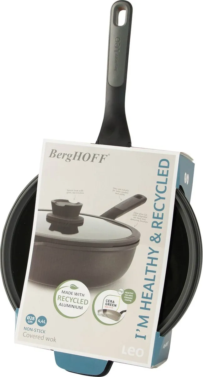 BergHOFF LEO Wok Stone+ - Ø28cm - Grijs