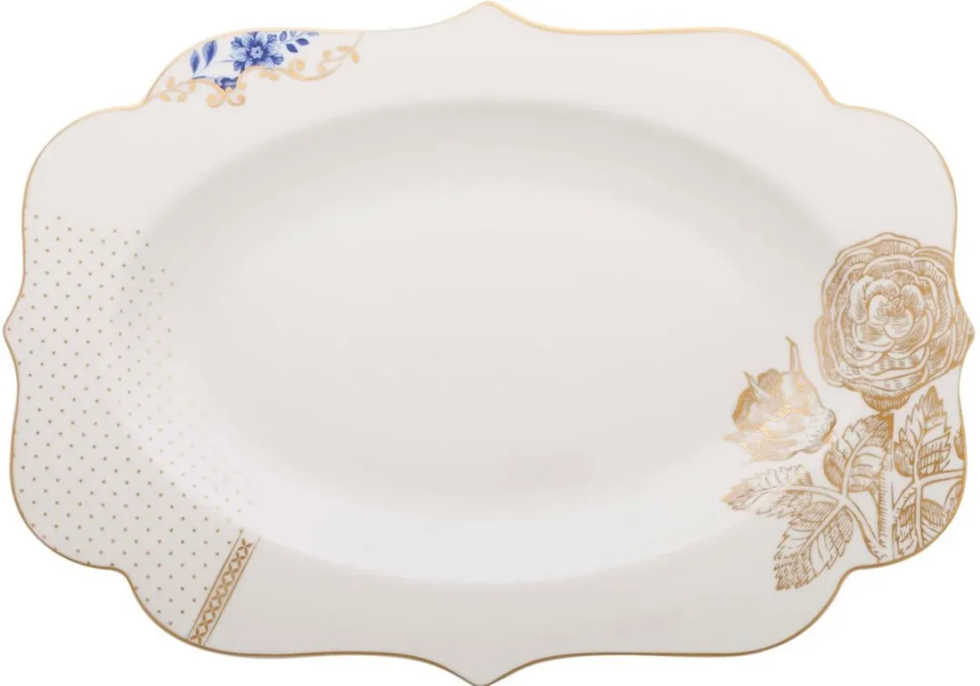 Pip Studio Ovale Schaal Royal White 40x28.5cm