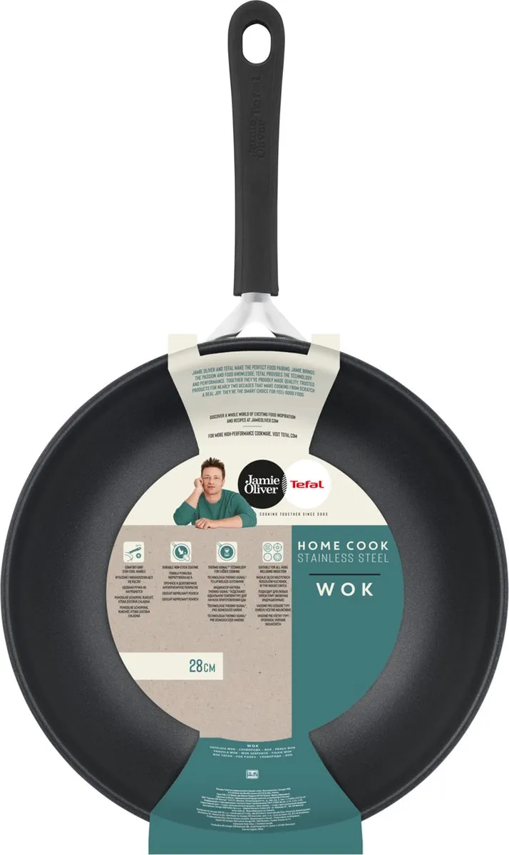 Jamie Oliver by Tefal Home Cook Wokpan 28cm - Zwart