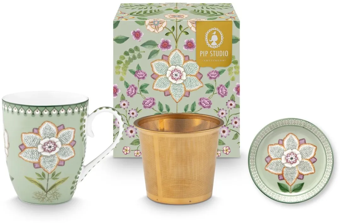 Pip Studio Lily & Lotus Tea for One Set Groen