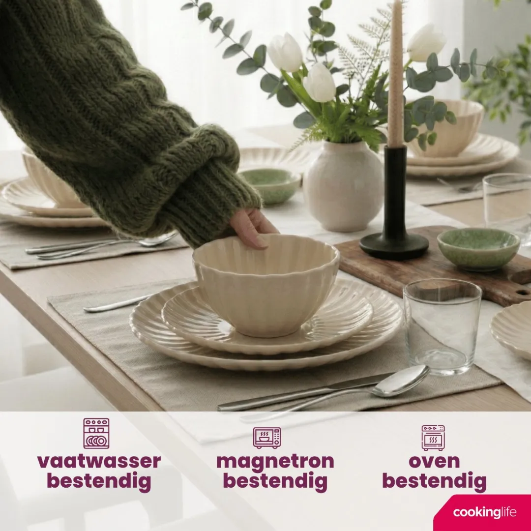 Cookinglife Cardida Serviesset 18-delig - 6 Personen - Beige