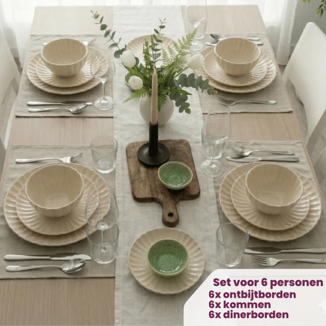 Cookinglife Cardida Serviesset 18-delig - 6 Personen - Beige