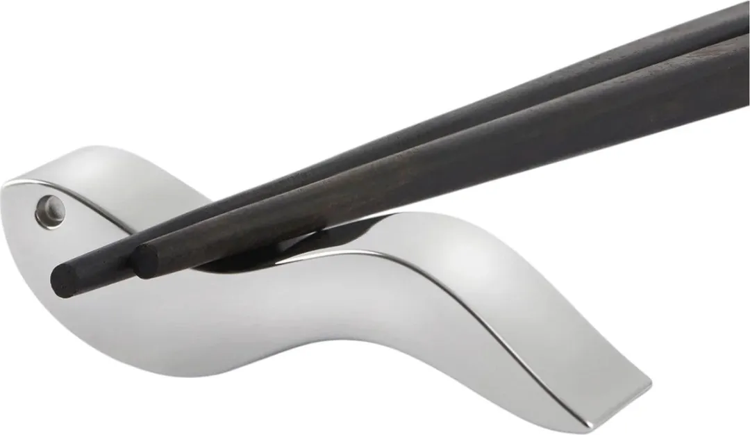 Alessi Alessandro Stick AM44SET2 Eetstokjes - Ebbenhouten + RVS Houder - Zwart - afbeelding 5 van 6