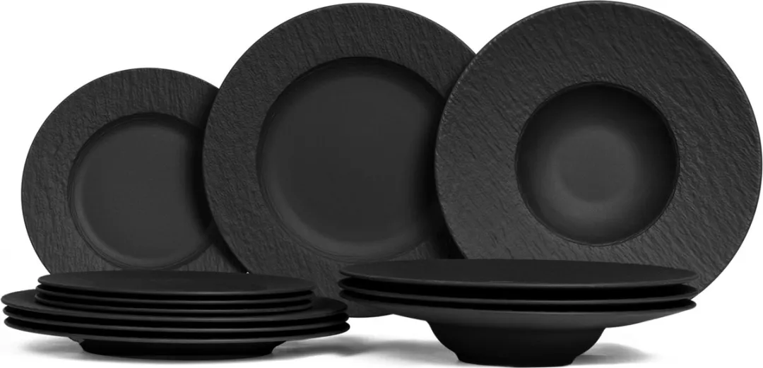 Villeroy & Boch Manufacture Rock Tafelset - 12-delig - 4 Personen - Zwart