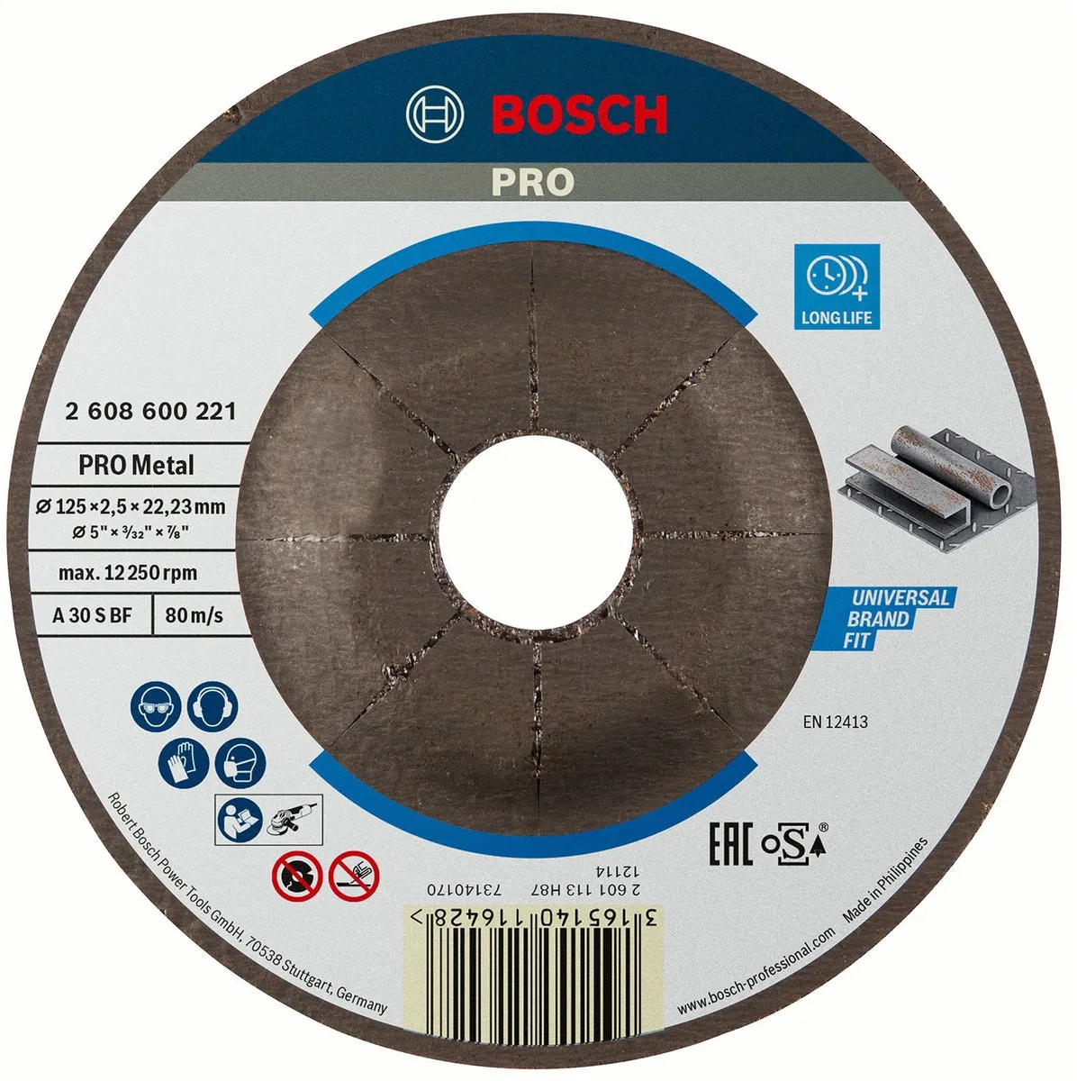 Bosch Expert for Metal A 30 S BF Doorslijpschijf 125mm