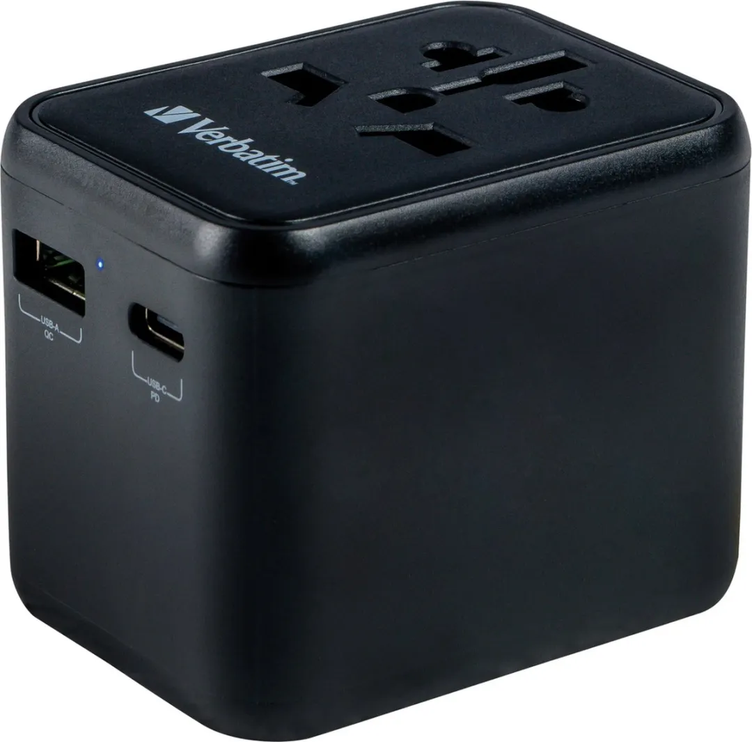 Verbatim UTA-02 Reisadapter - USB-A & USB-C PD 20W