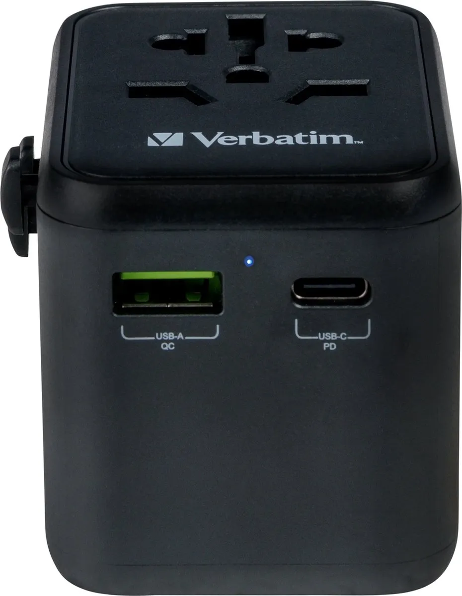 Verbatim UTA-02 Reisadapter - USB-A & USB-C PD 20W