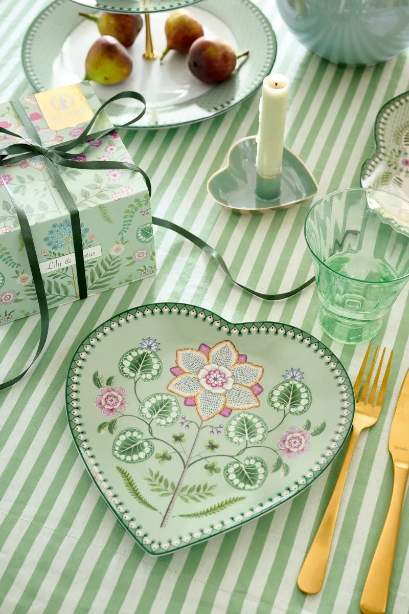 Pip Studio Hartvormige Bordenset Lichtgroen - 2 Stuks